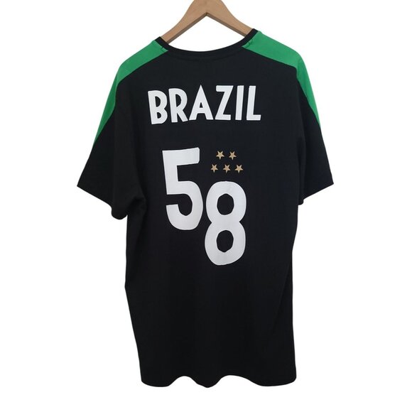 Puma Brazil Copa Americat7 Black-Kelly Green NEW LVLS Soccer Shirt Men's Sz XXL - Picture 2 of 9
